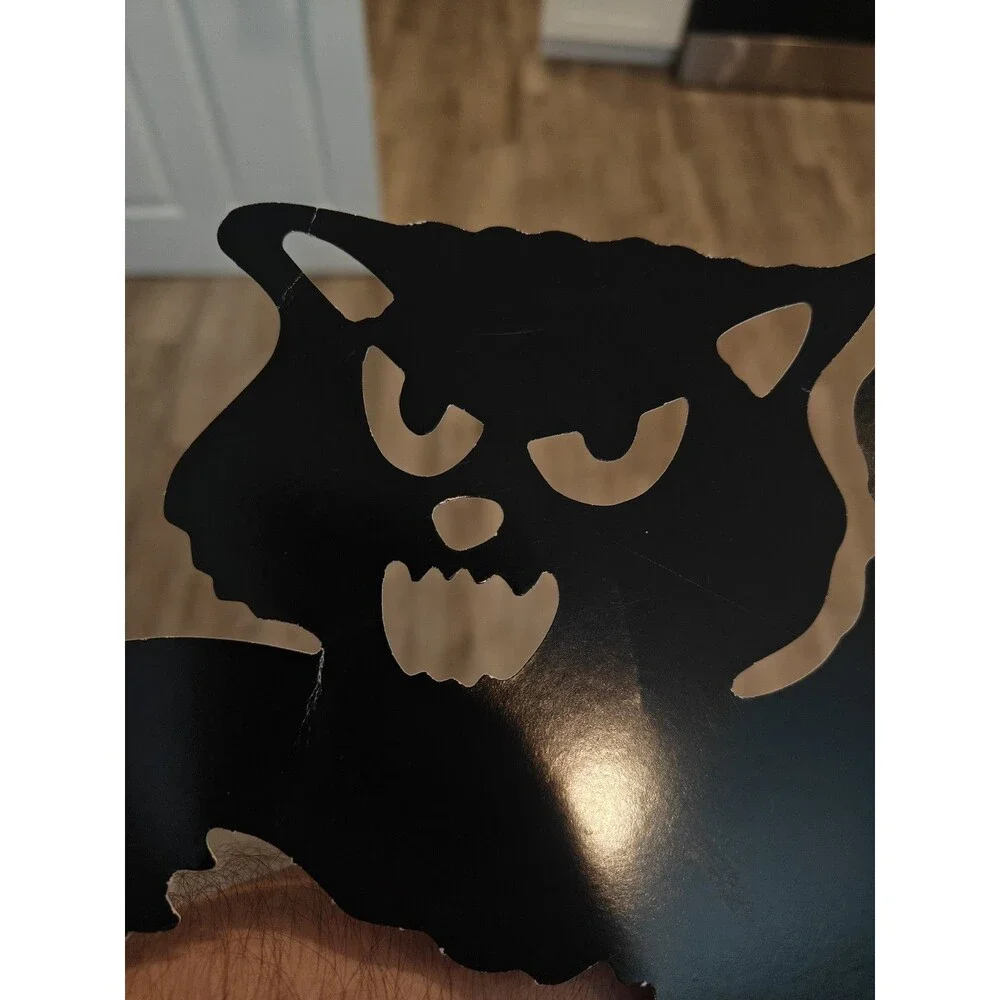 Vintage Halloween Die Cut Decorations Mummy/ Scream Glo In dark,Cat,Mummy,Banner